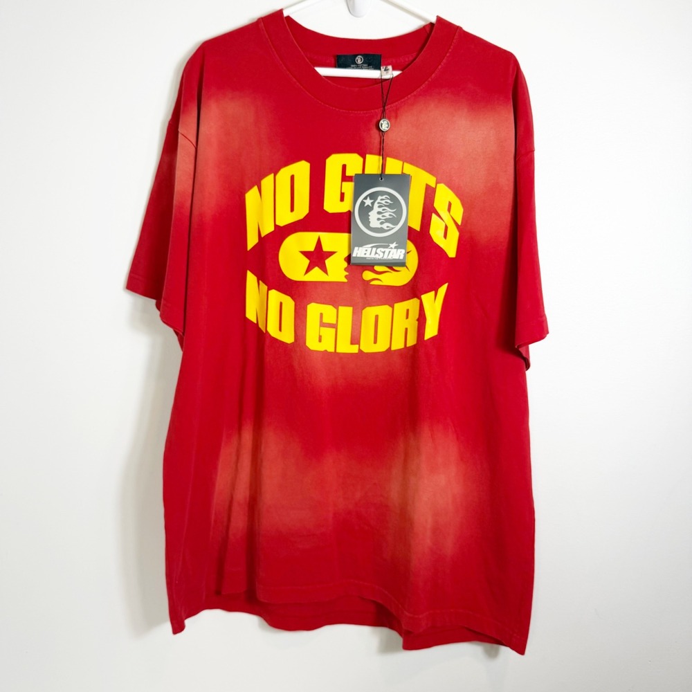 Hellstar T Shirt Mens XL Red No Guts No Glory Graphic Tee Capsule 10